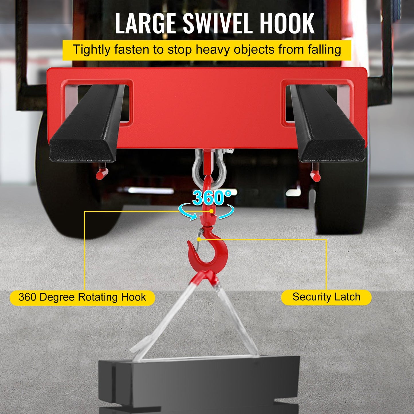 Forklift Lifting Hook 6000 LBS Capacity Forklift Lifting Hoist Swivel Hook Mobile Crane Forklift Attachments - Image 5