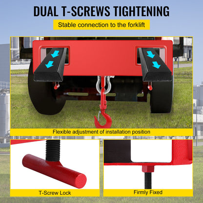 Forklift Lifting Hook 6000 LBS Capacity Forklift Lifting Hoist Swivel Hook Mobile Crane Forklift Attachments - Image 6