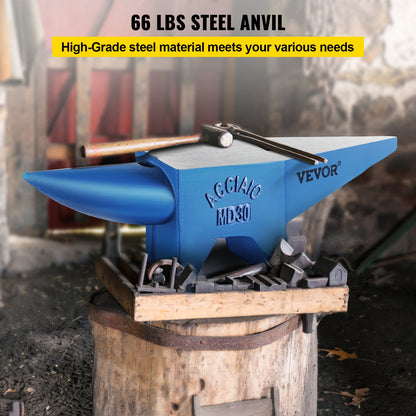 Pro Horn Anvil , 30KG/66.1LBS Weight Steel Anvil Blacksmith Blacksmith Anvil, Portable Rugged Cast Iron Anvil Blacksmith Anvil Stable Workbench Blacksmith Forge Anvil Tool - Image 2