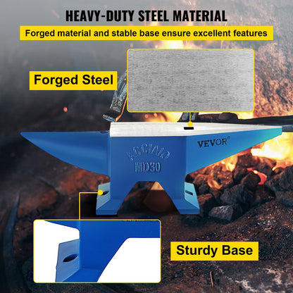 Pro Horn Anvil , 30KG/66.1LBS Weight Steel Anvil Blacksmith Blacksmith Anvil, Portable Rugged Cast Iron Anvil Blacksmith Anvil Stable Workbench Blacksmith Forge Anvil Tool - Image 3