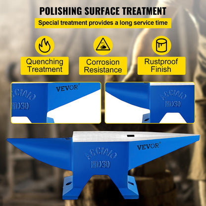 Pro Horn Anvil , 30KG/66.1LBS Weight Steel Anvil Blacksmith Blacksmith Anvil, Portable Rugged Cast Iron Anvil Blacksmith Anvil Stable Workbench Blacksmith Forge Anvil Tool - Image 5