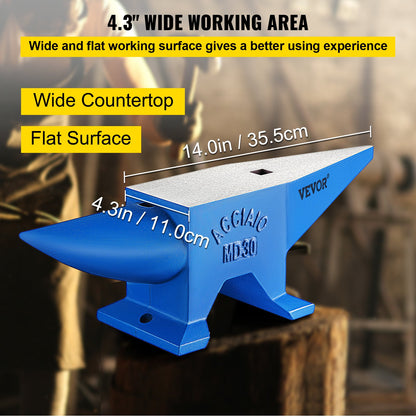 Pro Horn Anvil , 30KG/66.1LBS Weight Steel Anvil Blacksmith Blacksmith Anvil, Portable Rugged Cast Iron Anvil Blacksmith Anvil Stable Workbench Blacksmith Forge Anvil Tool - Image 6