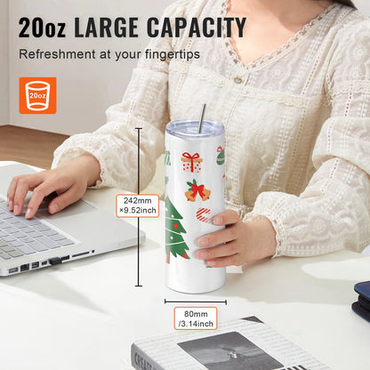 Tumbler Heat Press Machine and Sublimation Tumblers, Tumbler Press Set with 8pcs 20OZ Blank Tumblers, Mug Press Cup Press for 11-30oz Tumblers Mug, with Heat Transfer Paper, Gloves, Tape - Image 6