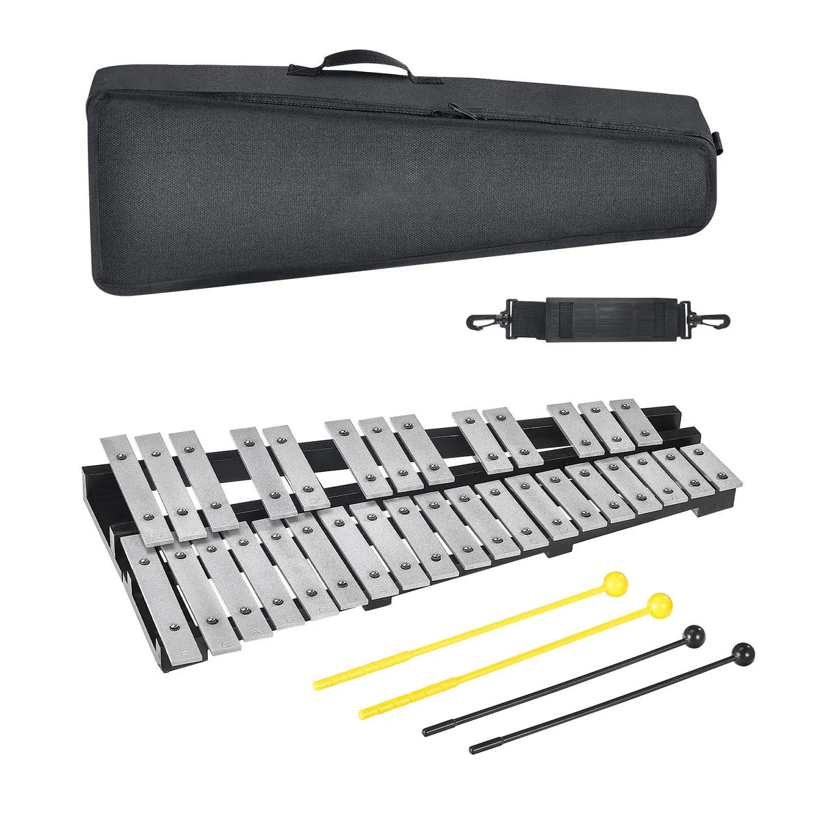 32 Note Glockenspiel Xylophone Bell Kit, Percussion Instrument with Mallets, Drum Sticks and Carrying Bag, Professional Glockenspiel Xylophone Percussion Instrument Set for Adults & Students - Image 9