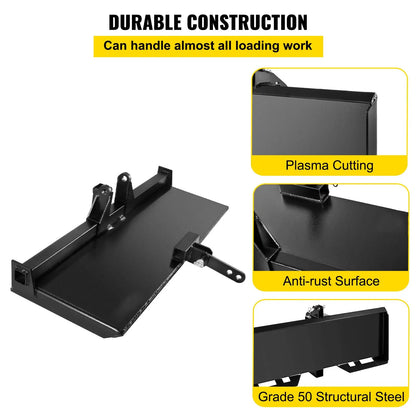 3 Point Attachment Adapter Skid Steer Trailer Hitch Front Loader Case - Image 4