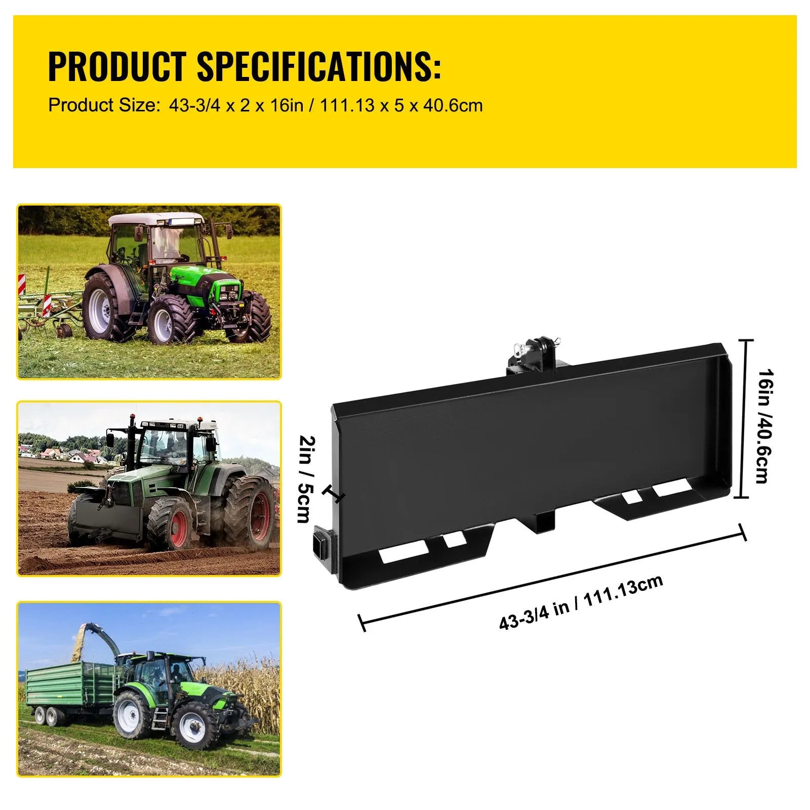 3 Point Attachment Adapter Skid Steer Trailer Hitch Front Loader Case - Image 7