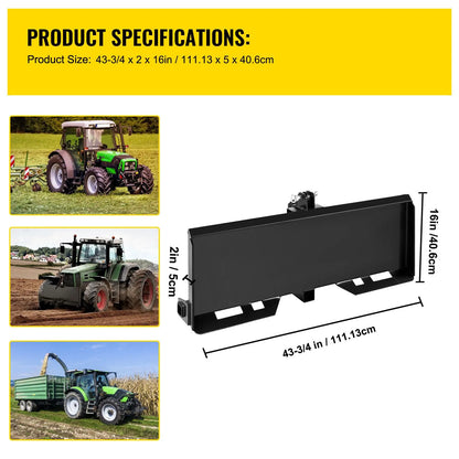 3 Point Attachment Adapter Skid Steer Trailer Hitch Front Loader Case - Image 7