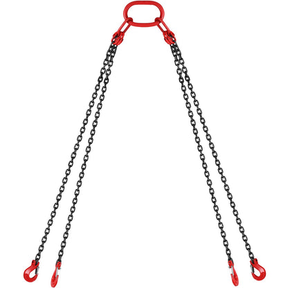 Chain Sling 5/16" X 10' Engine Lift Chain G80 Alloy Steel Engine Chain Hoist Lifts 3 Ton with 4 Leg Grab Hooks and Adjuster - Image 9