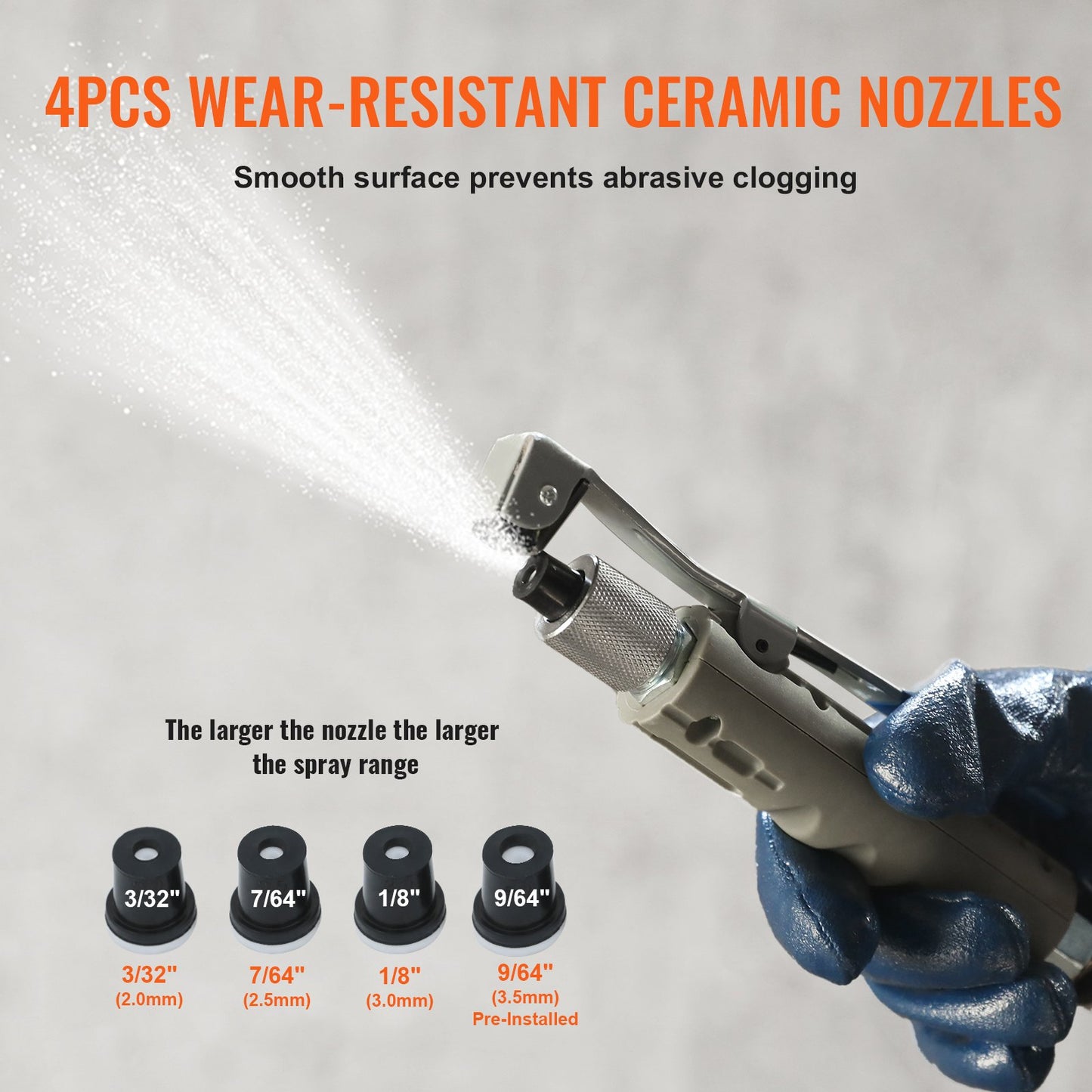 10Gal/40L Sandblaster Equipped w/Nozzle Shut-Off Valve Pressure Gauge Ceramic Nozzle Rubber Wheels Grit Power Sand Blasters Portable Sandblasting Equipment - Image 5