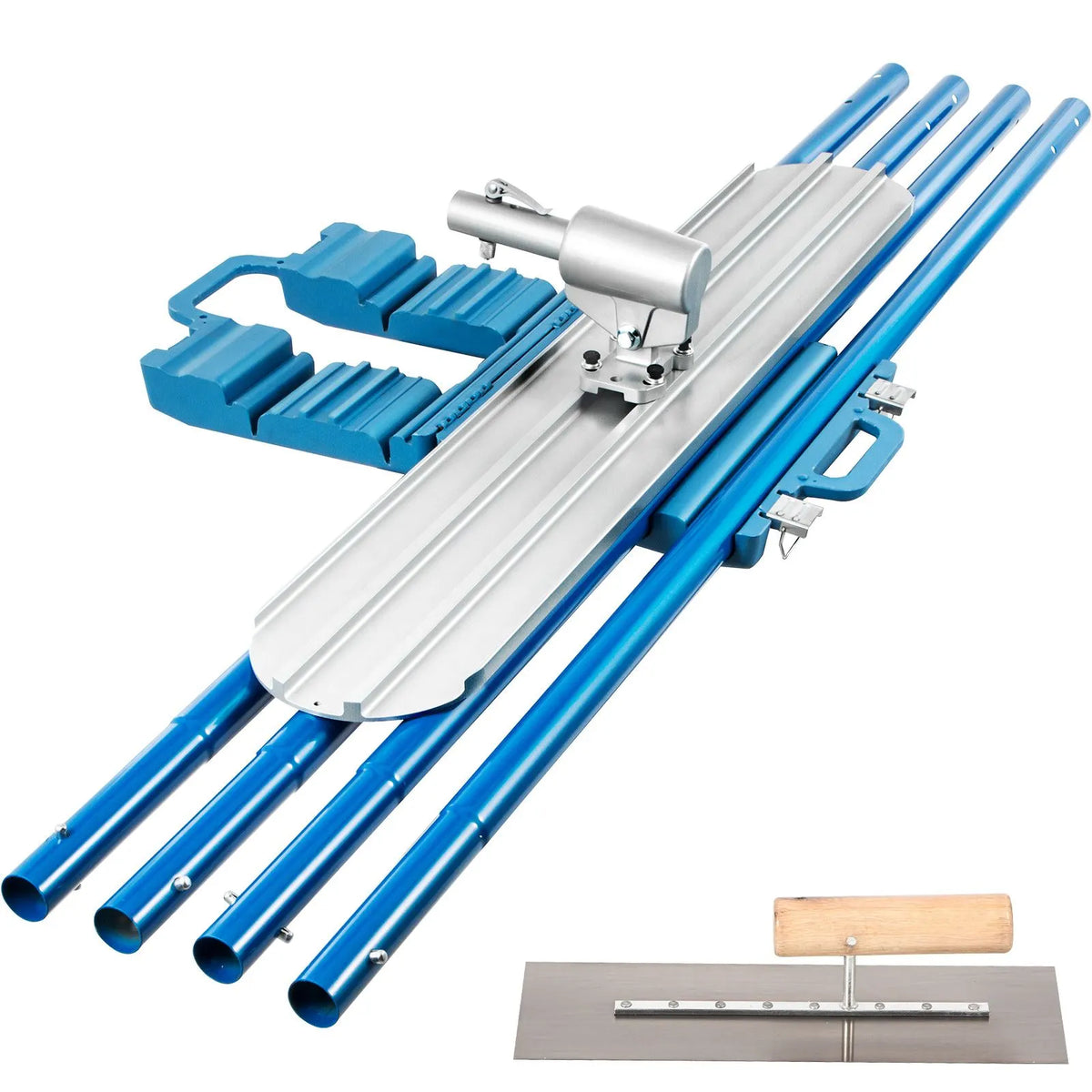 Bull Float Magnesium Concrete Float 48 x 8" Round End Concrete Float Tool Cement Tool Bull Concrete Kit Bull Float with 4 Float Handle Bull Float Bracket Concrete Tools Finishing Bull Float - Image 9