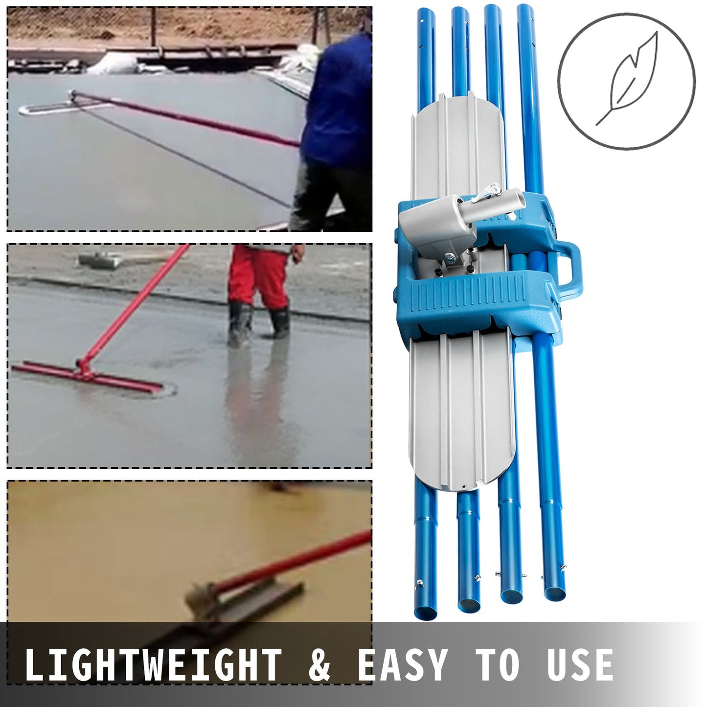 Bull Float Magnesium Concrete Float 48 x 8" Round End Concrete Float Tool Cement Tool Bull Concrete Kit Bull Float with 4 Float Handle Bull Float Bracket Concrete Tools Finishing Bull Float - Image 5