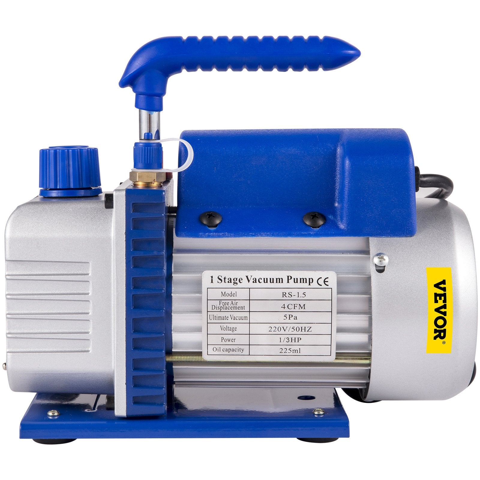 4CFM 1/4HP Rotary Vane Vacuum Pump + R134AManifold Gauge Tester Charging +Hose - Image 9