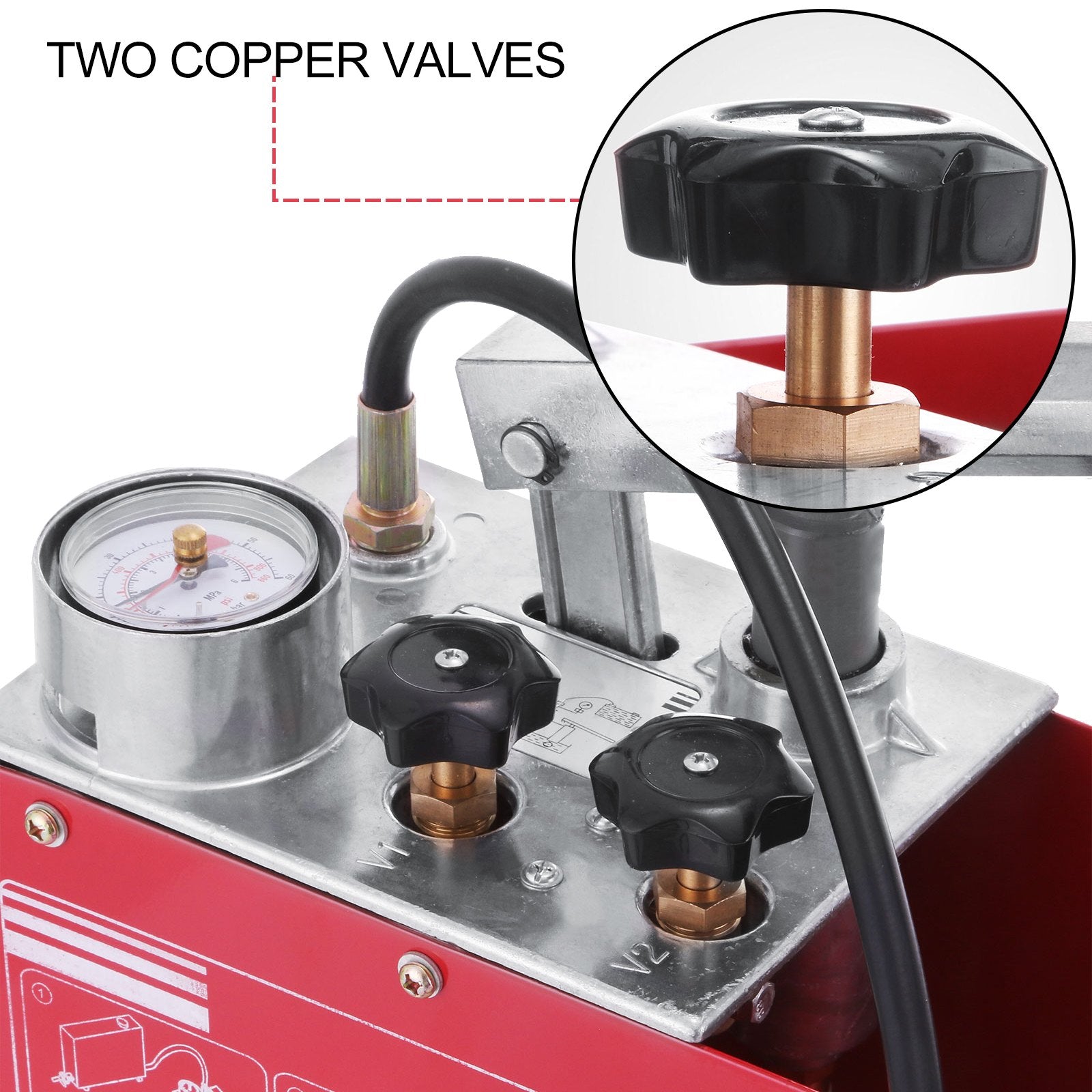 Hydraulic Pressure Test Pump 50 Bar Hand Pressure Test Pump 726 PSI 3.2 Gallon Tank 45ML 1/2" BSP Hydrostatic Test Pump for Pipeline Pressure Container Irrigation Firemen (Test Pump 50 Bar) - Image 4