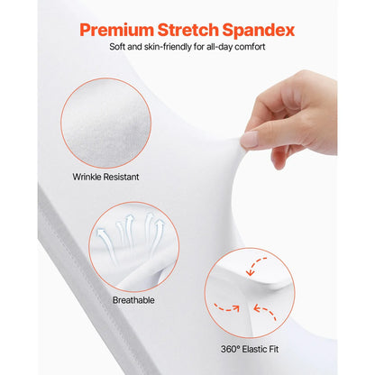 Stretch Spandex Folding Chair Covers, Universal Fitted Chair Cover, Removable Washable Protective Slipcovers, for Wedding, Holiday, Banquet, Party, Celebration, Dining (50PCS White) - Image 3