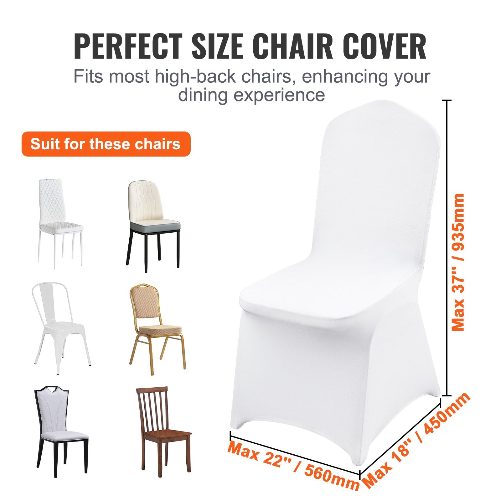 Stretch Spandex Folding Chair Covers, Universal Fitted Chair Cover, Removable Washable Protective Slipcovers, for Wedding, Holiday, Banquet, Party, Celebration, Dining (50PCS White) - Image 3