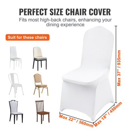 Stretch Spandex Folding Chair Covers, Universal Fitted Chair Cover, Removable Washable Protective Slipcovers, for Wedding, Holiday, Banquet, Party, Celebration, Dining (50PCS White) - Image 3