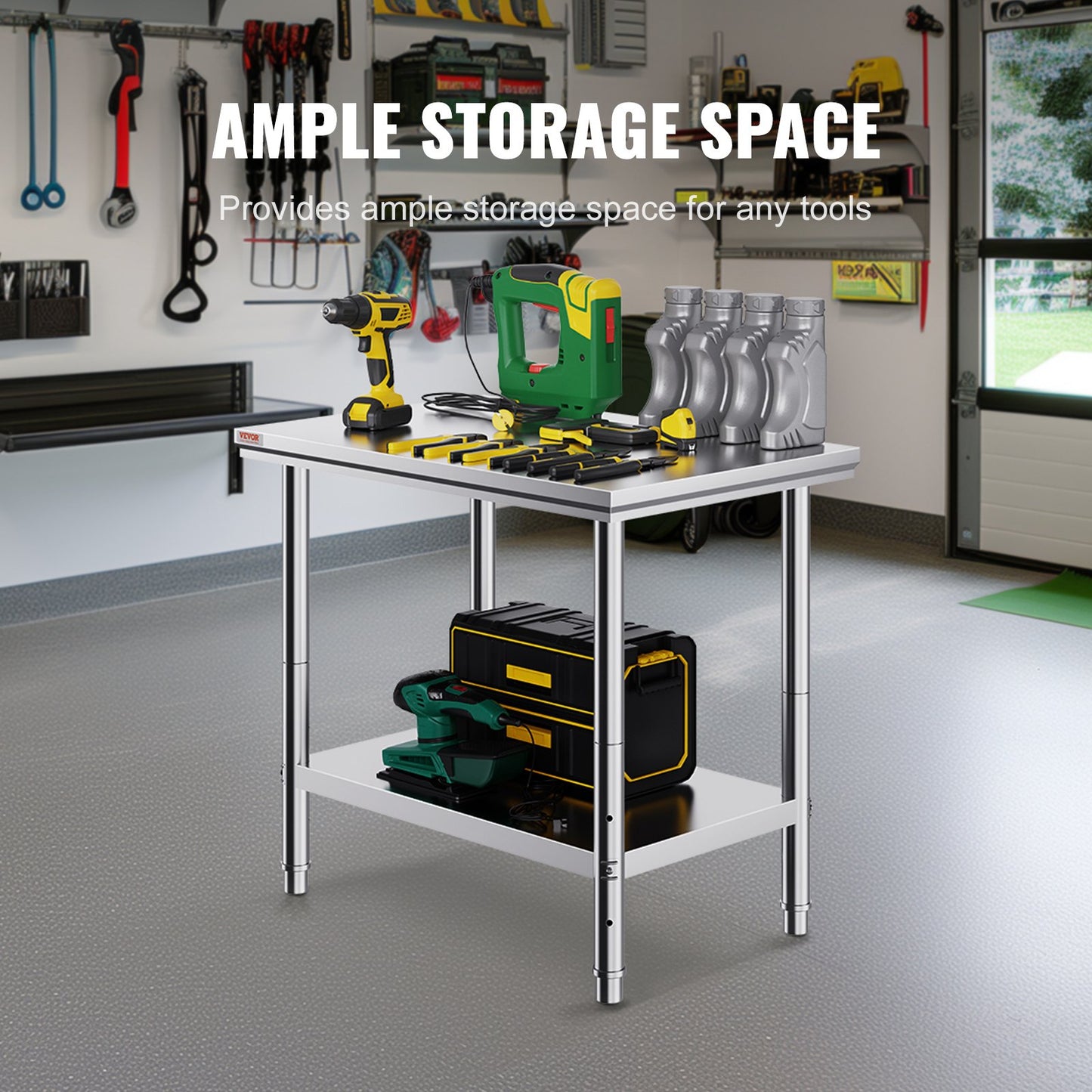 910x610mm Stainless Steel Kitchen Bench Commercial Work Food Prep Table - Image 4