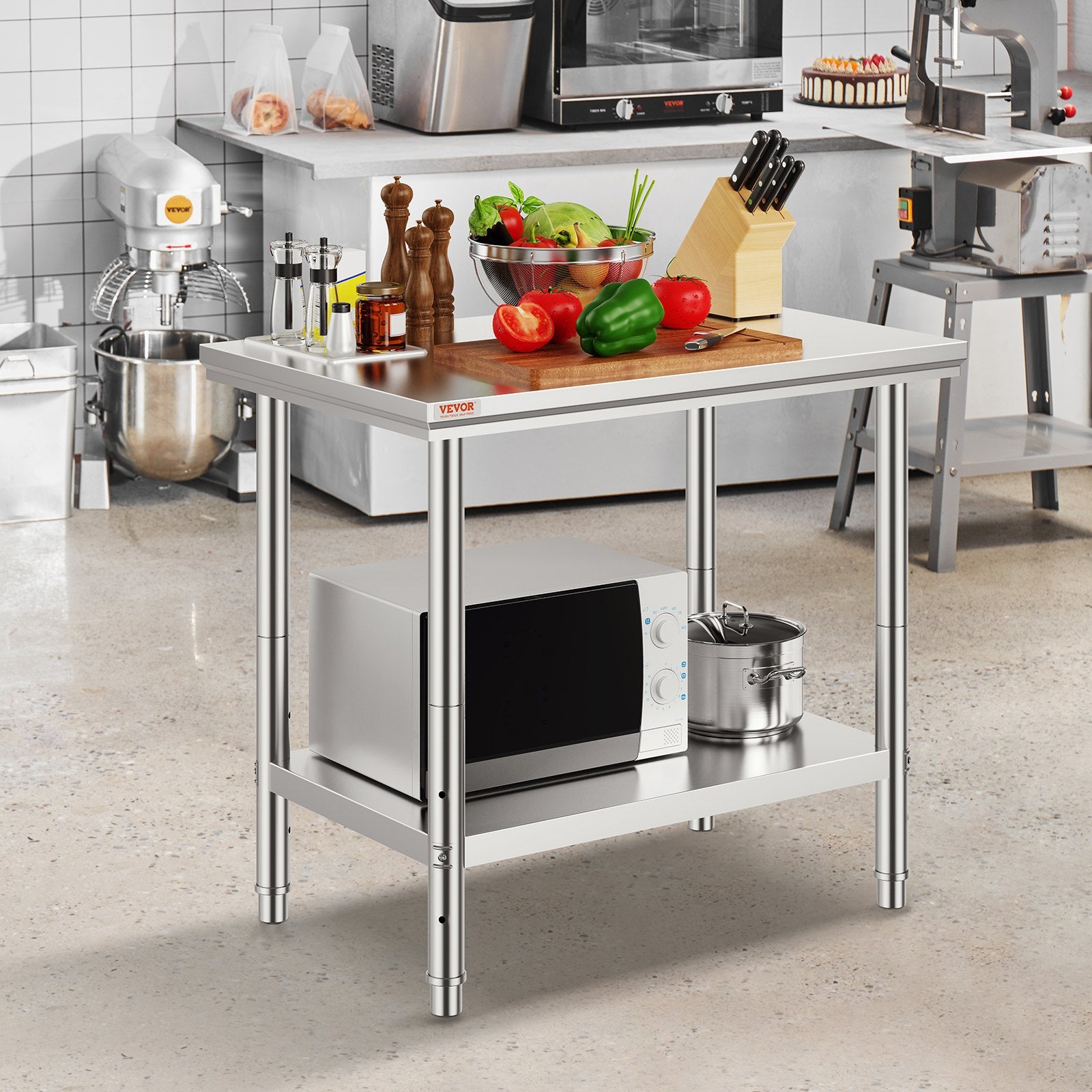 910x610mm Stainless Steel Kitchen Bench Commercial Work Food Prep Table - Image 8