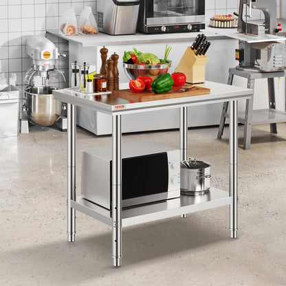 910x610mm Stainless Steel Kitchen Bench Commercial Work Food Prep Table - Image 8