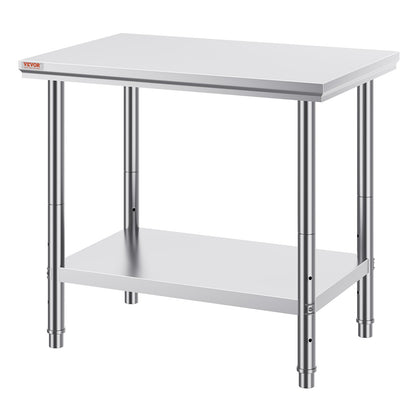 910x610mm Stainless Steel Kitchen Bench Commercial Work Food Prep Table - Image 9