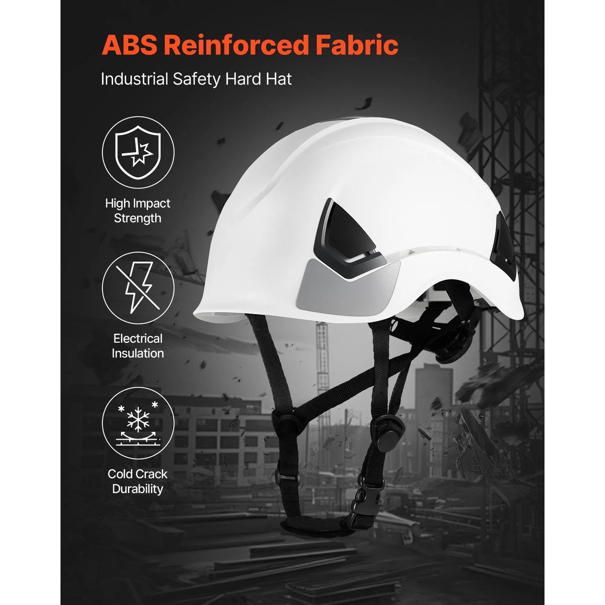 Safety Helmet, ANSI/ISEA Z89.1 Approved ABS Safety Hard Hat with 6-Point Ratchet Suspension, Adjustable Vented Hardhat for Men Women Adults, for Outdoor Indoor Industrial Construction Workwear - Image 3