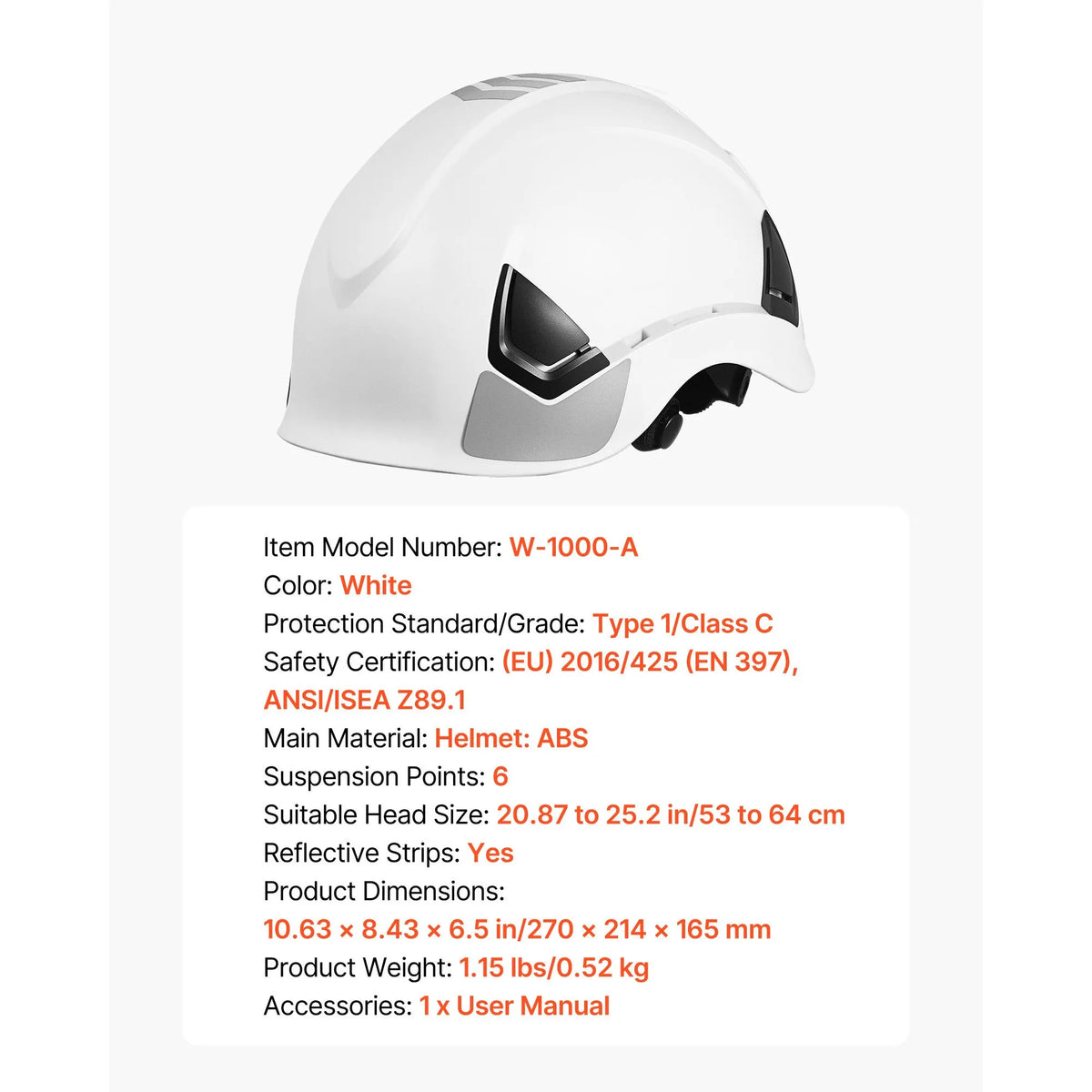 Safety Helmet, ANSI/ISEA Z89.1 Approved ABS Safety Hard Hat with 6-Point Ratchet Suspension, Adjustable Vented Hardhat for Men Women Adults, for Outdoor Indoor Industrial Construction Workwear - Image 7