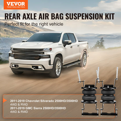 Air Bag Suspension Kit, Air Springs Suspension Bag Kit Compatible with 2011-2019 Chevrolet Silverado 2500/3500HD and GMC Sierra 2500/3500HD 4WD RWD, 5000 lbs Loading, 5 to 100 PSI - Image 2