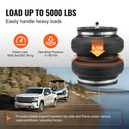 Air Bag Suspension Kit, Air Springs Suspension Bag Kit Compatible with 2011-2019 Chevrolet Silverado 2500/3500HD and GMC Sierra 2500/3500HD 4WD RWD, 5000 lbs Loading, 5 to 100 PSI - Image 3