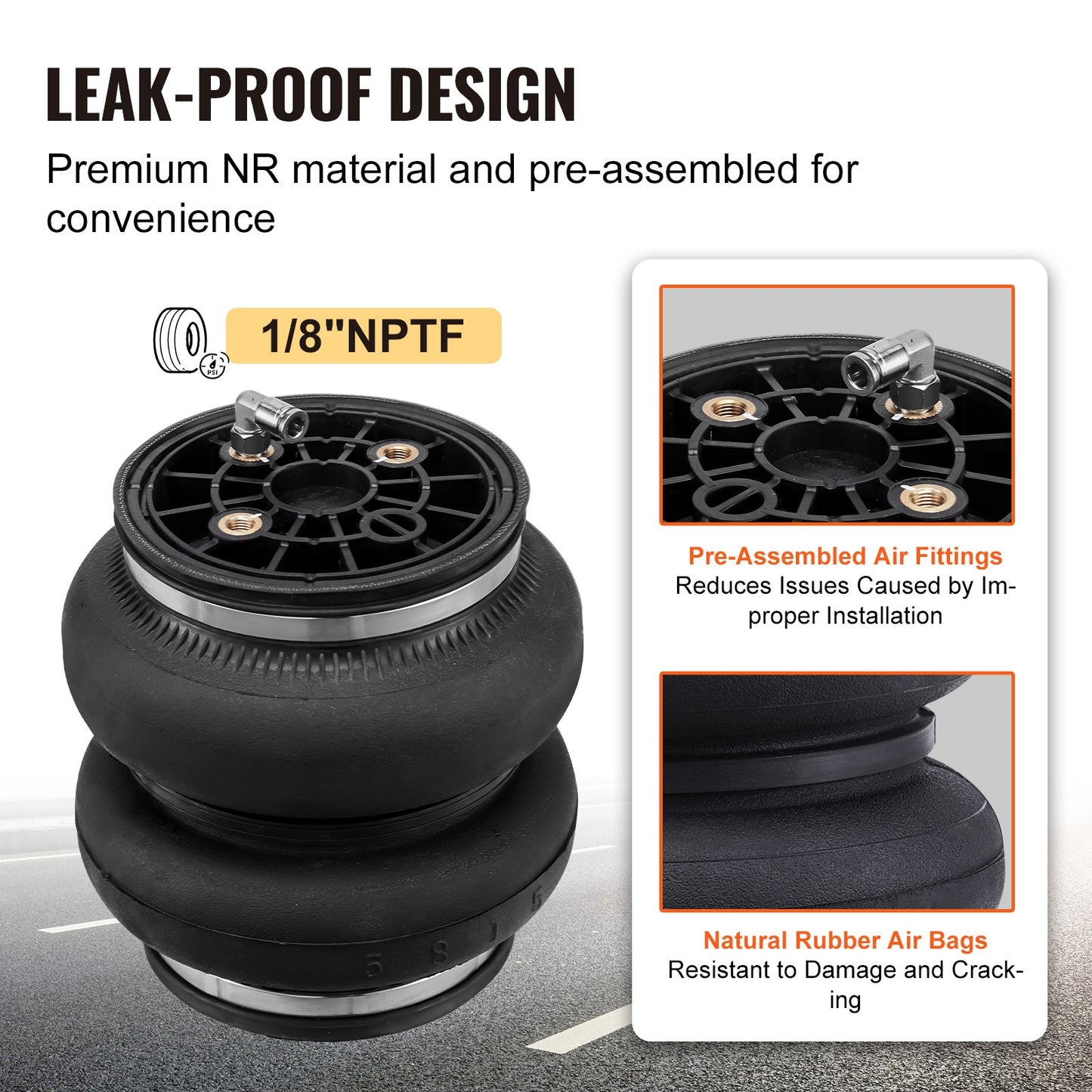 Air Bag Suspension Kit, Air Springs Suspension Bag Kit Compatible with 2011-2019 Chevrolet Silverado 2500/3500HD and GMC Sierra 2500/3500HD 4WD RWD, 5000 lbs Loading, 5 to 100 PSI - Image 4