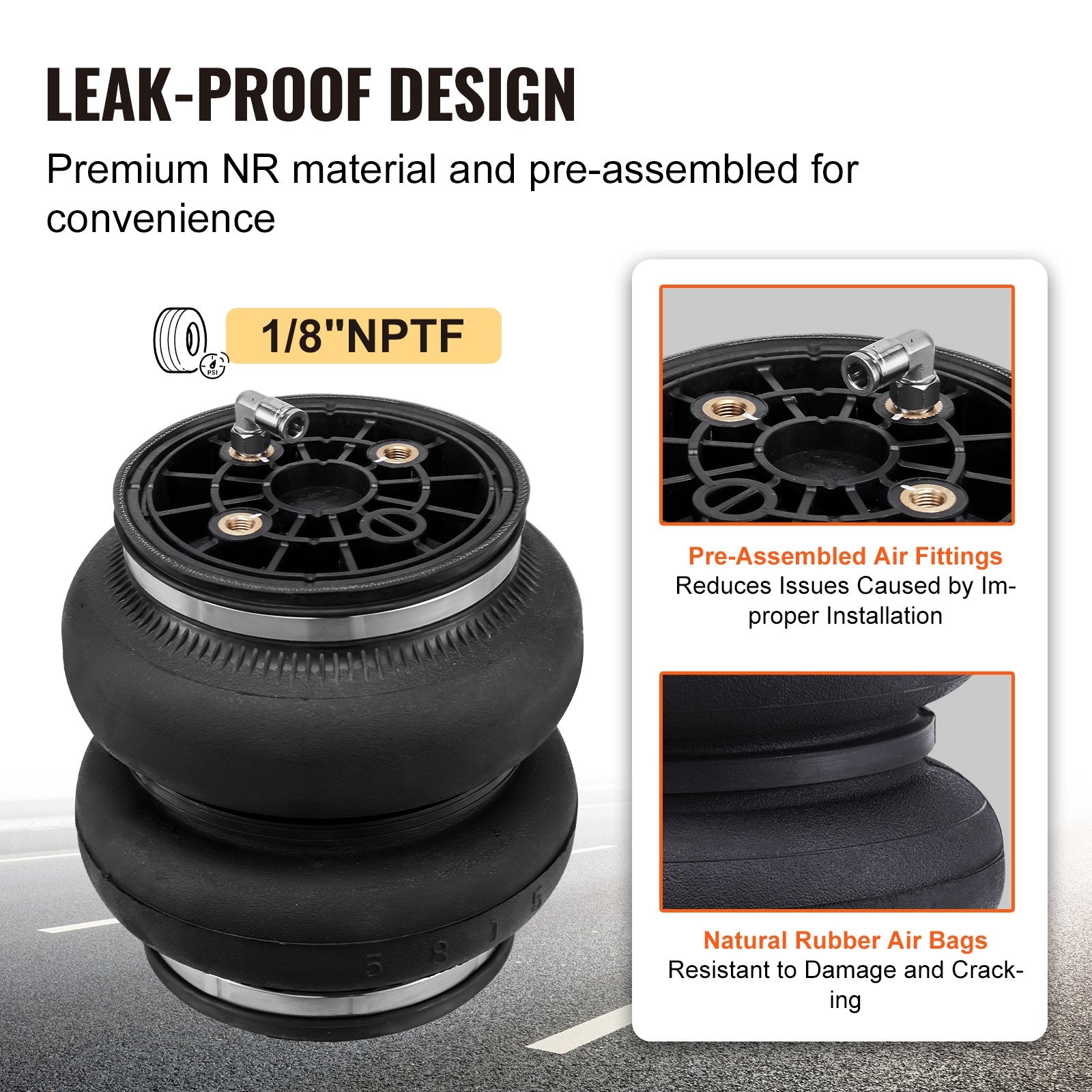 Air Bag Suspension Kit, Air Springs Suspension Bag Kit Compatible with 2011-2019 Chevrolet Silverado 2500/3500HD and GMC Sierra 2500/3500HD 4WD RWD, 5000 lbs Loading, 5 to 100 PSI - Image 4