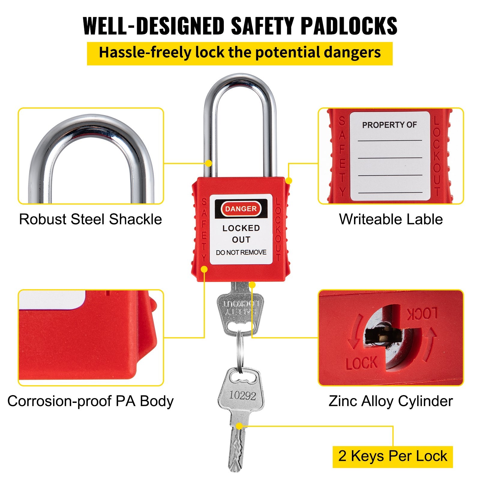 42 PCS Lockout Tagout Kits Electrical Loto Kit for Electrical Risk Removal - Image 4