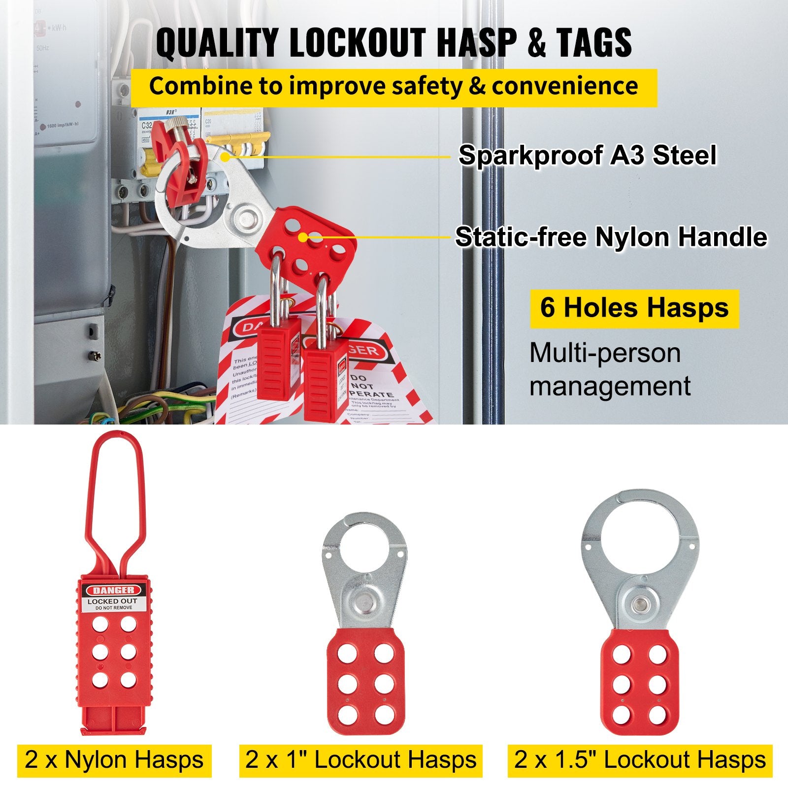 42 PCS Lockout Tagout Kits Electrical Loto Kit for Electrical Risk Removal - Image 6