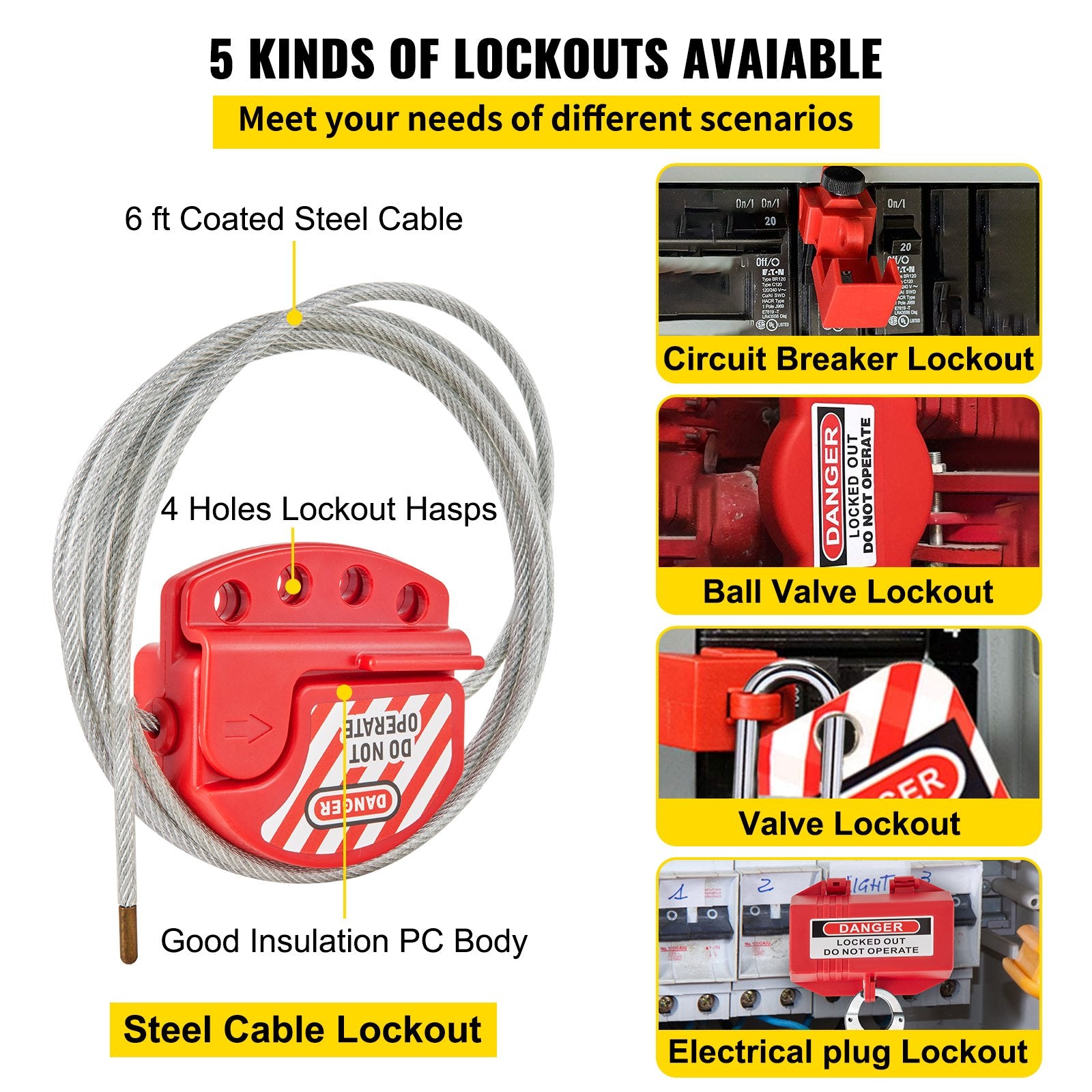 42 PCS Lockout Tagout Kits Electrical Loto Kit for Electrical Risk Removal - Image 5
