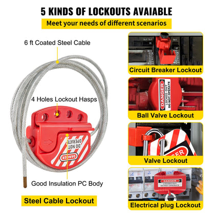 42 PCS Lockout Tagout Kits Electrical Loto Kit for Electrical Risk Removal - Image 5