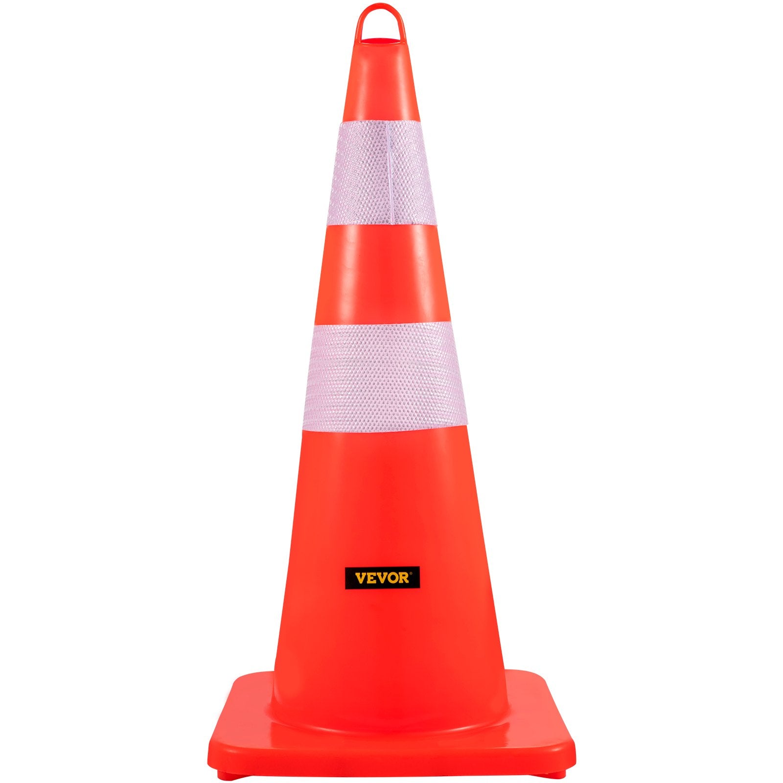 Safety Cones, 10PCS 28\" Traffic Cones, PVC Orange Construction Cones, 2 Reflective Collars Traffic Cones with Weighted Base and Hand-Held Ring Used for Traffic Control, Driveway Road Parking - Image 9