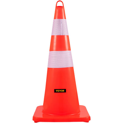 Safety Cones, 10PCS 28\" Traffic Cones, PVC Orange Construction Cones, 2 Reflective Collars Traffic Cones with Weighted Base and Hand-Held Ring Used for Traffic Control, Driveway Road Parking - Image 9