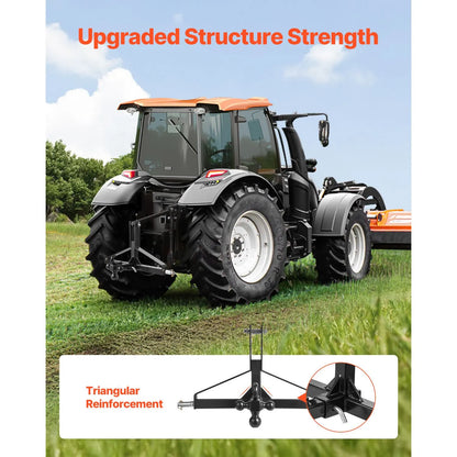3 Point Trailer Hitch with 2 in Receiver, 3pt Quick Hitch Attachment, Heavy Duty Tractor Tow Drawbar Adapter, Compatible with Kubota, Mahindra, Ford, Yanmar, John Deere, Massey Ferguson - Image 5