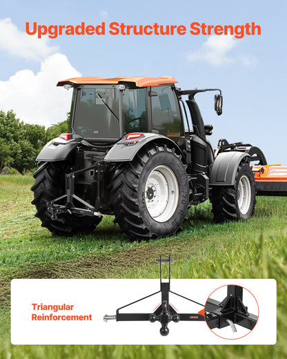 3 Point Trailer Hitch with 2 in Receiver, 3pt Quick Hitch Attachment, Heavy Duty Tractor Tow Drawbar Adapter, Compatible with Kubota, Mahindra, Ford, Yanmar, John Deere, Massey Ferguson - Image 5