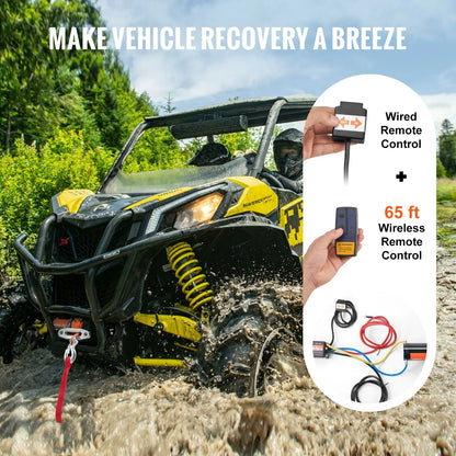 Electric Winch ATV UTV 2041 kg Synthetic Rope Waterproof Remote Control - Image 5