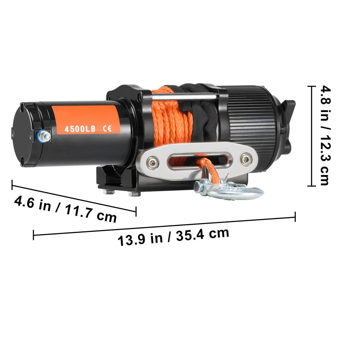 Electric Winch ATV UTV 2041 kg Synthetic Rope Waterproof Remote Control - Image 8