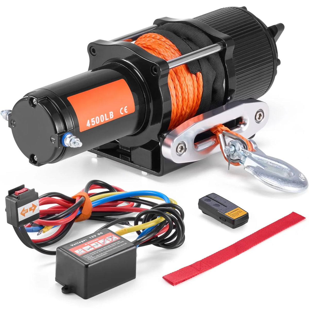 Electric Winch ATV UTV 2041 kg Synthetic Rope Waterproof Remote Control - Image 9