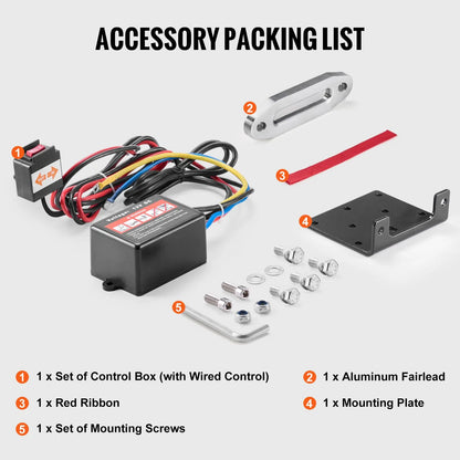 Electric Winch, 1588 kg Line Pull Capacity, 12V DC ATV Winch with Φ0.5 x 1188.7 cm 12 Strands Synthetic Rope Aluminum Fairlead Wired Remote Control, IP55 Waterproof for Towing ATV Boat - Image 6
