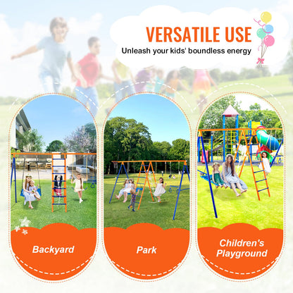 Swing Sets for Backyard 6 in 1 Swing Set 440lbs Capacity Metal Swingset - Image 6