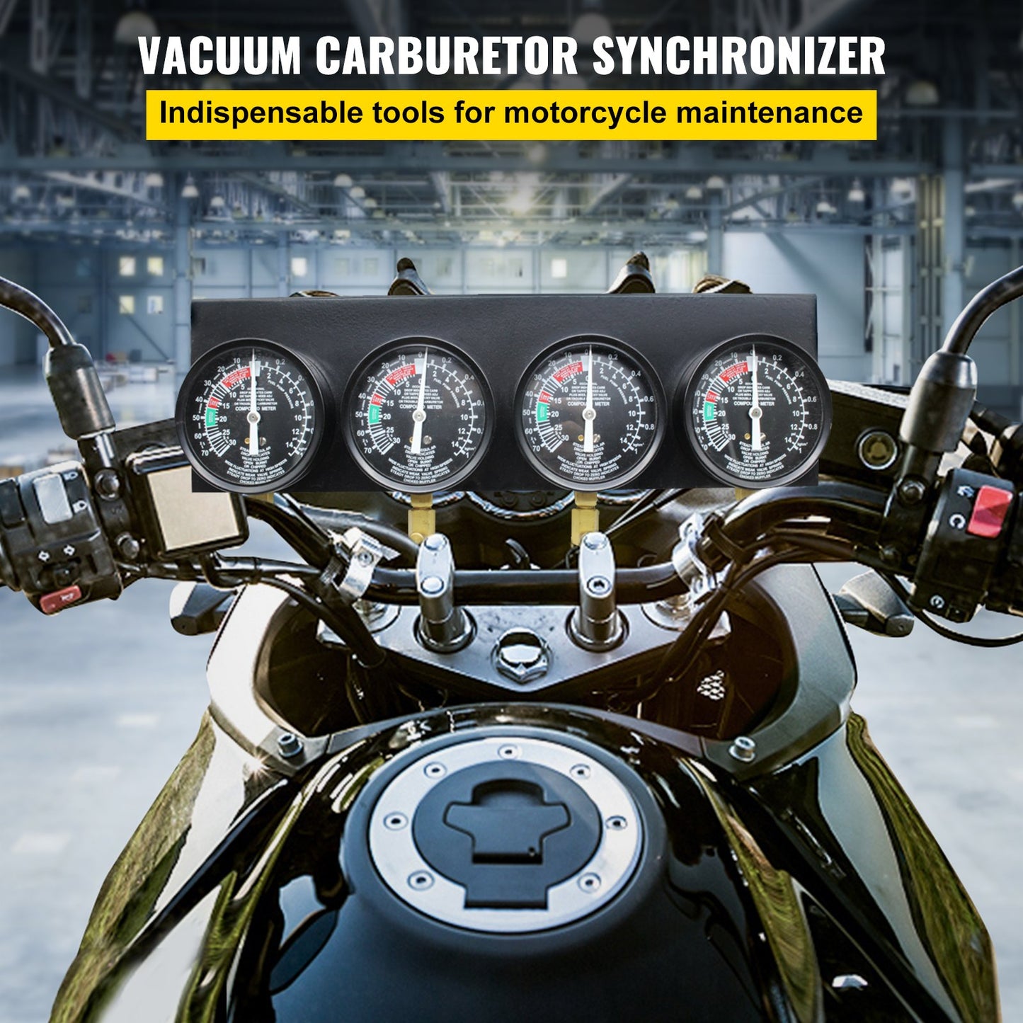 Fuel Vacuum Carburetor Synchronize Tool Kit Fuel Vacuum Carburetor Synchronizer carb sync Gauge Set with Rubber Hose - Image 2