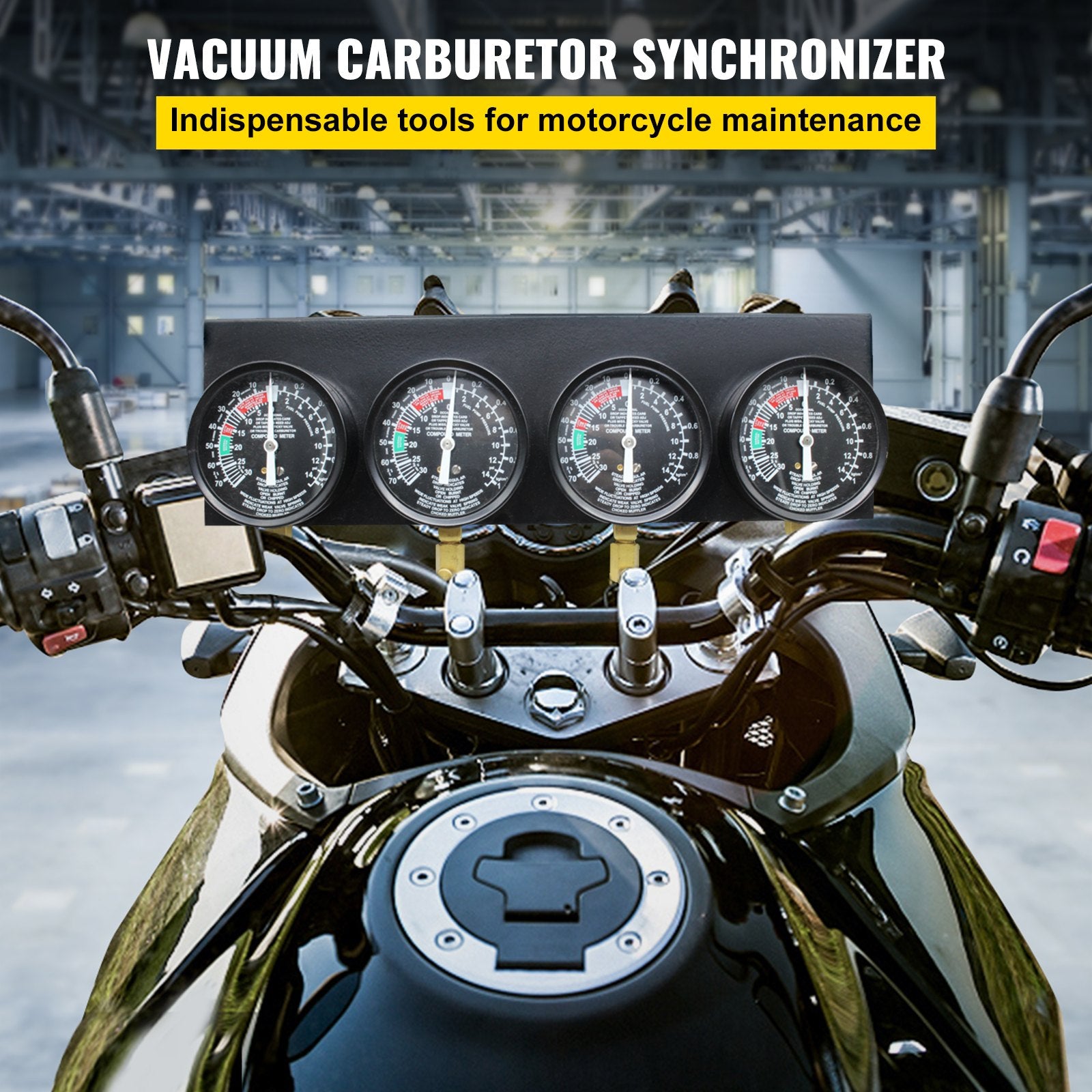 Fuel Vacuum Carburetor Synchronize Tool Kit Fuel Vacuum Carburetor Synchronizer carb sync Gauge Set with Rubber Hose - Image 2