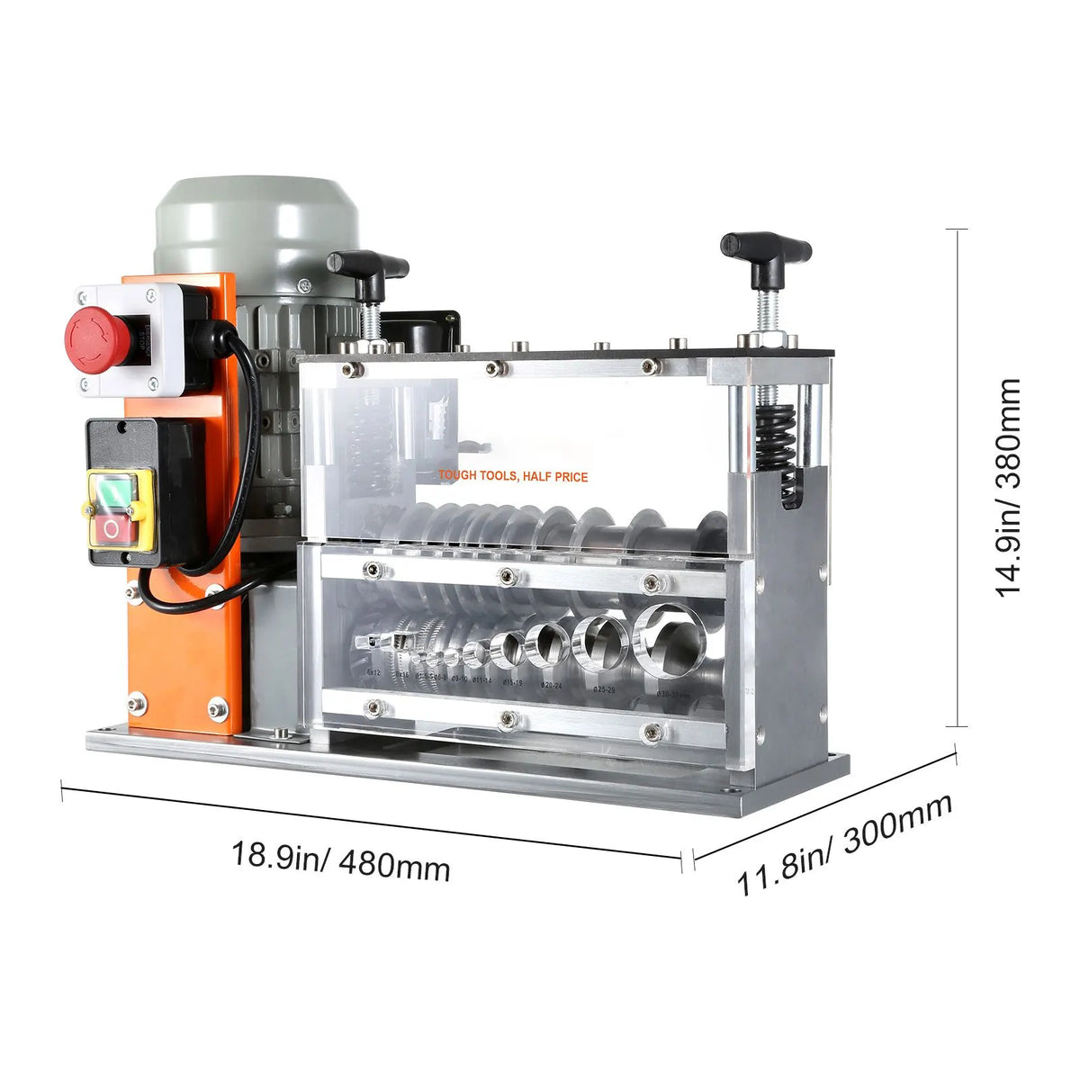 Automatic Wire Stripping Machine, 0.06''-1.57'' Electric Motorized Cable Stripper, 750 W, 98 ft/min Wire Peeler with Visible Stripping Depth Reference, 10 Channels for Scrap Copper Recycling - Image 8