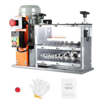 Automatic Wire Stripping Machine, 0.06''-1.57'' Electric Motorized Cable Stripper, 750 W, 98 ft/min Wire Peeler with Visible Stripping Depth Reference, 10 Channels for Scrap Copper Recycling - Image 9