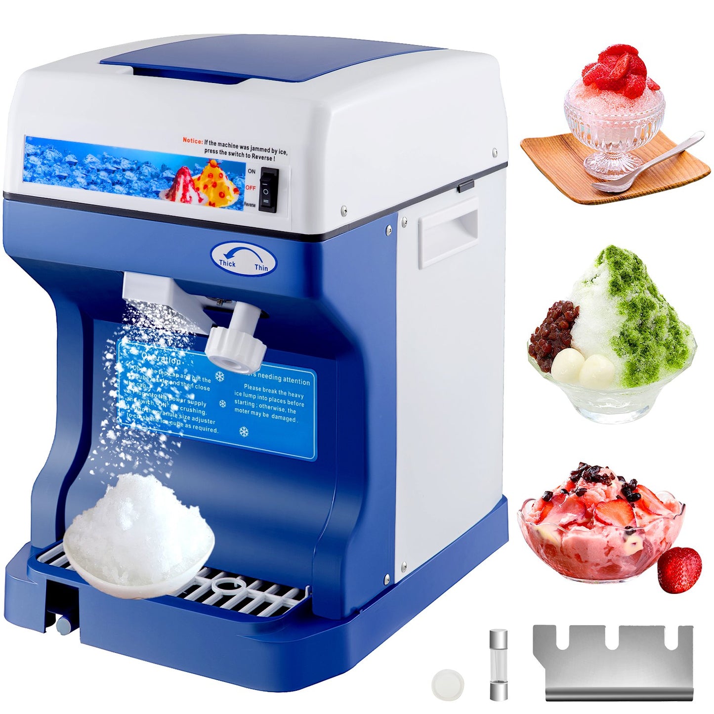 Ice Shaver 265LBS/Hour Snow Cone Frozen Ice Shaving Slushie Dessert Maker Stainless Steel Food Grade for Kitchen Home Bars - Image 8