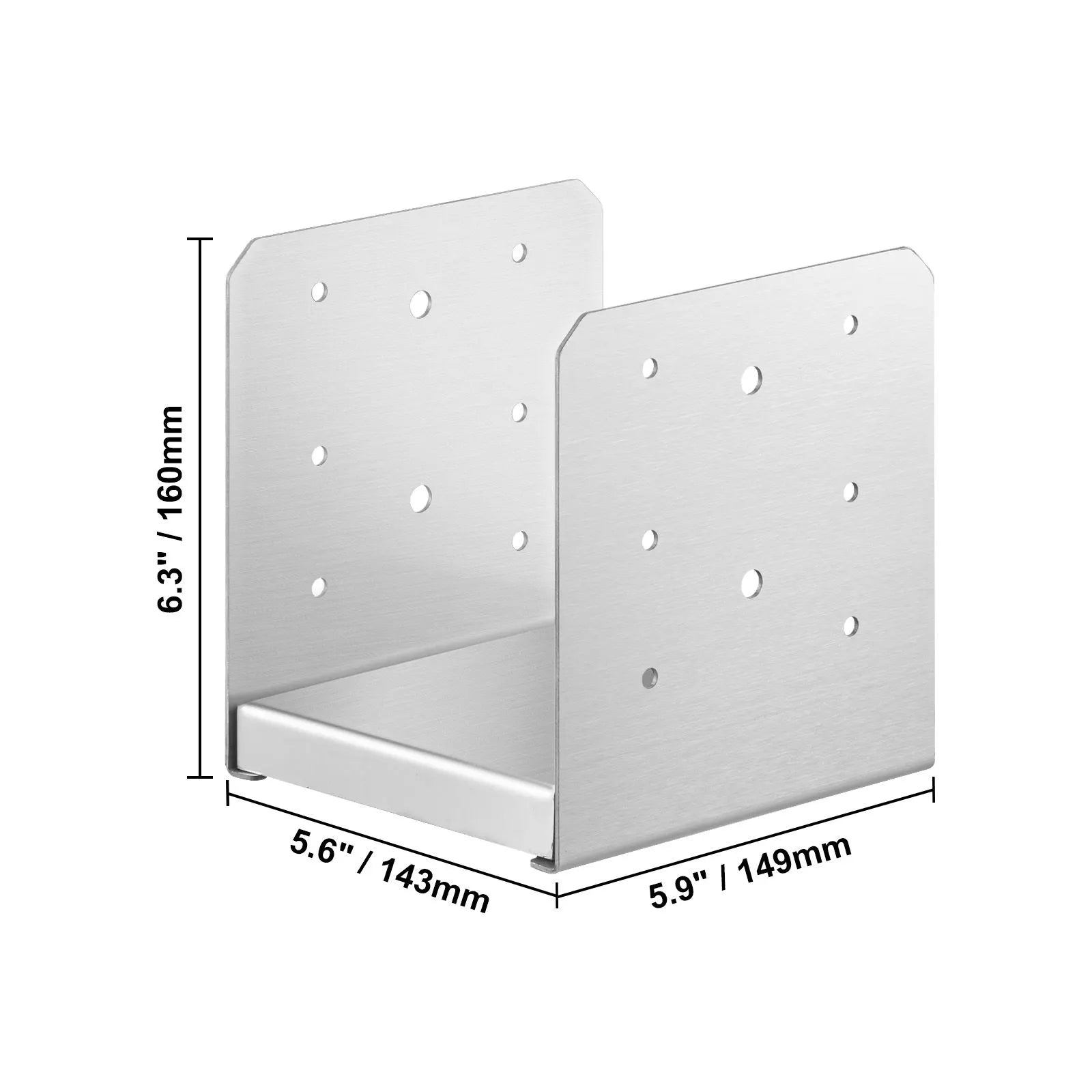 152.4x152.4 Post Base, 10Pcs Stainless Steel Adjustable Post Anchor Bracket(Internal 150 x 139.7), Adjustable Post Base for Pavilion Deck Porch Handrail Railing Support Decorative Anchor Plate - Image 8