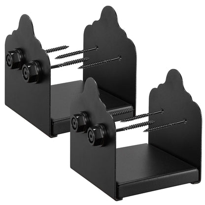 6x6 Post Base 2 Pcs, Inner Size 5.9x5.55 inch / 150x141 mm Post Brackets, Heavy Duty Carbon Steel Decking Posts, Wood Posts Brackets for Pavilion Deck Railing Support Deck Base Plate, Black